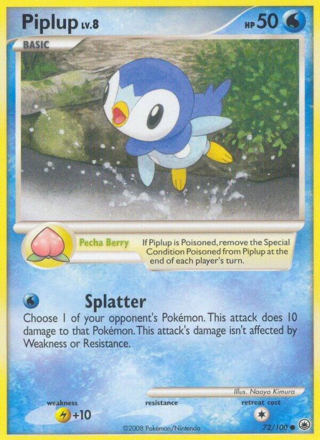 Piplup (72) trading card from Majestic Dawn Piplup (72) - Majestic Dawn Pokémon trading card