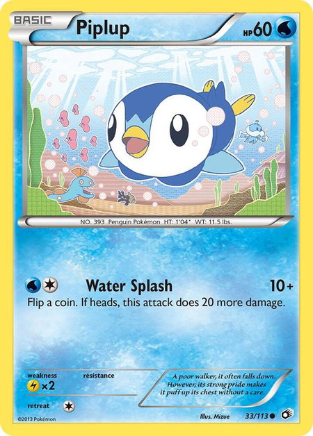Piplup trading card from Legendary Treasures Piplup - Legendary Treasures Pokémon trading card