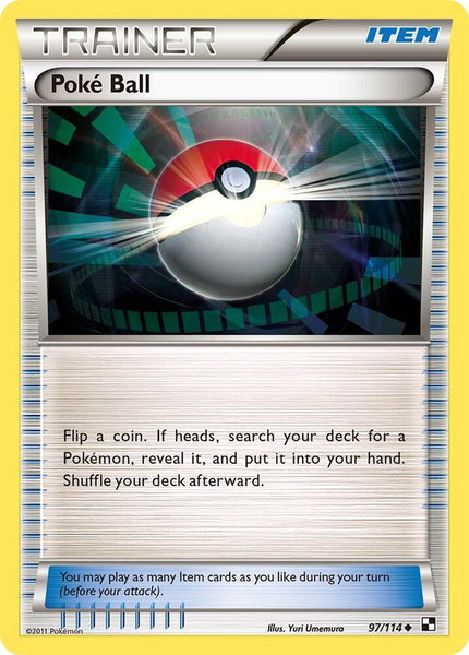Poke Ball trading card from Black and White Poke Ball - Black and White Pokémon trading card