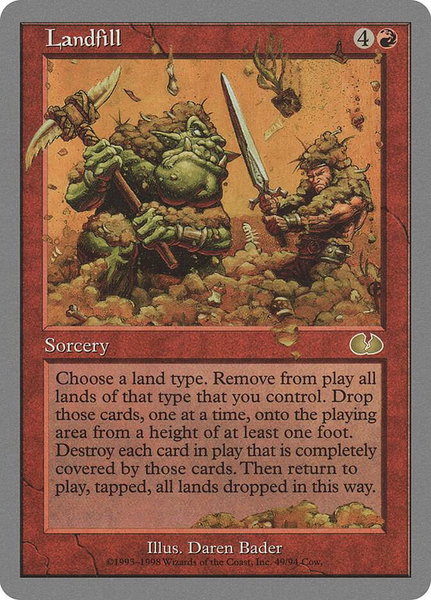 Landfill trading card from Unglued Landfill - Unglued Magic: The Gathering trading card