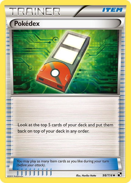 Pokedex trading card from Black and White Pokedex - Black and White Pokémon trading card