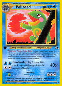 Politoed (27) - Neo Discovery (N2) #27/75 - Rare Pokémon Trading Card
