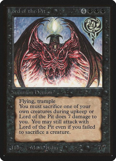 Lord of the Pit - Beta Edition Magic: The Gathering trading card