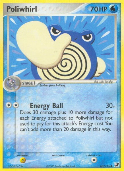 Poliwhirl trading card from Unseen Forces Poliwhirl - Unseen Forces Pokémon trading card