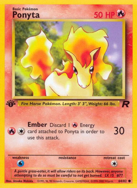 Ponyta - Team Rocket Pokémon trading card