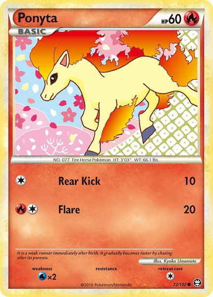 Ponyta trading card from Triumphant Ponyta - Triumphant Pokémon trading card