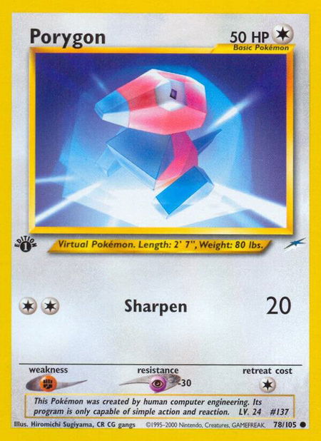 Porygon - Neo Destiny Pokémon trading card