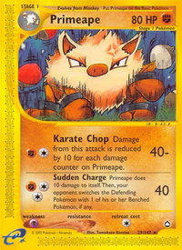 Primeape - Aquapolis (AQ) #029/147 - Rare Pokémon Trading Card