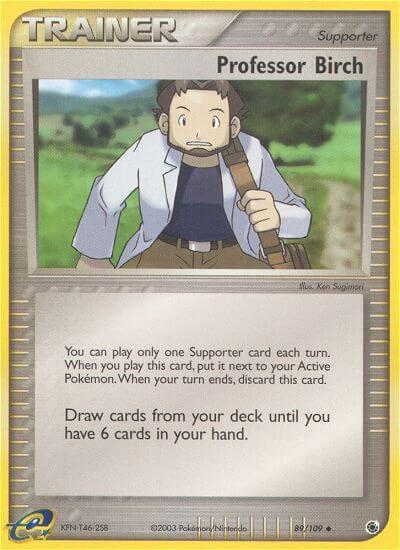 Professor Birch trading card from Ruby and Sapphire Professor Birch - Ruby and Sapphire Pokémon trading card