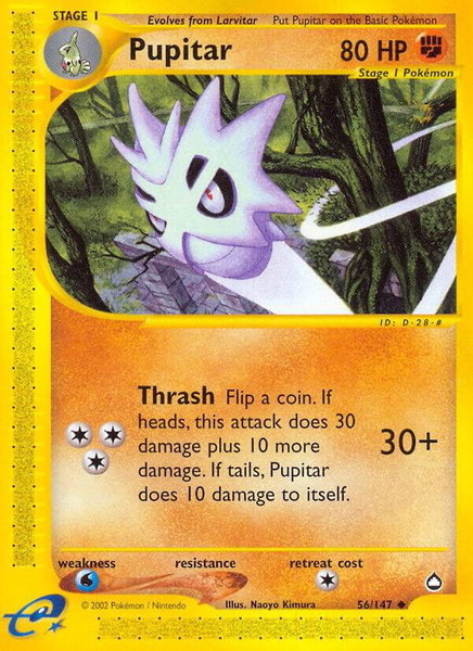 Pupitar - Aquapolis Pokémon trading card