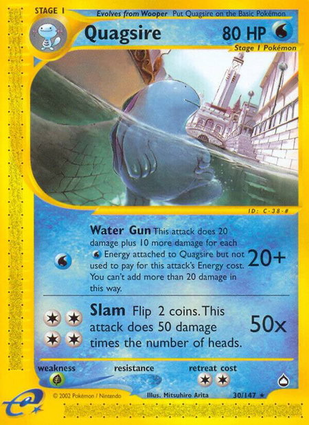 Quagsire - Aquapolis Pokémon trading card