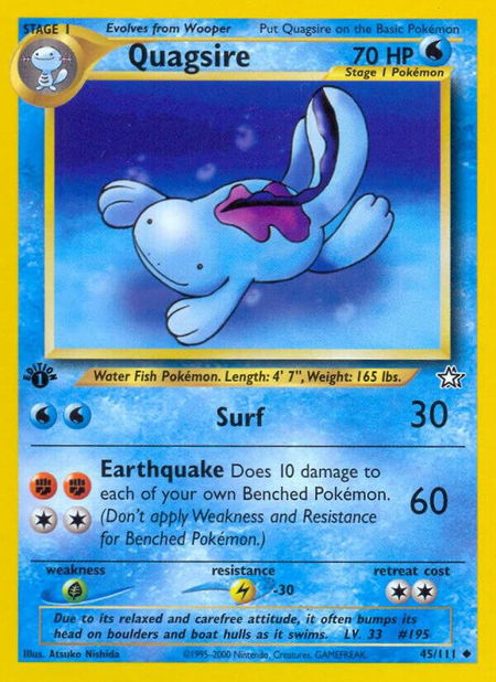 Quagsire - Neo Genesis Pokémon trading card