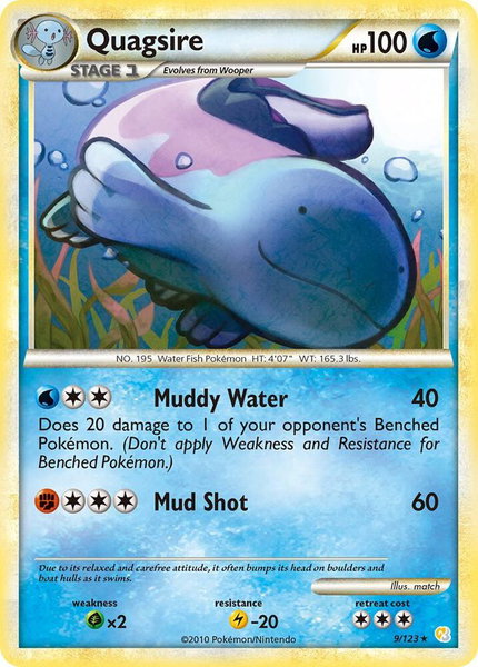 Quagsire trading card from HeartGold SoulSilver Quagsire - HeartGold SoulSilver Pokémon trading card