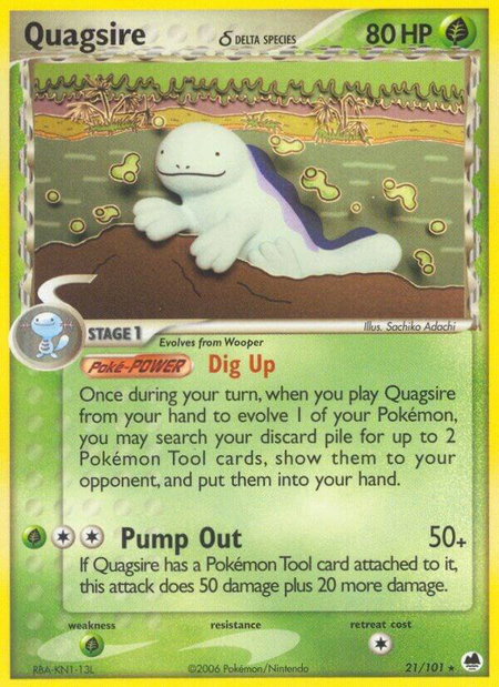 Quagsire (Delta Species) - Dragon Frontiers Pokémon trading card