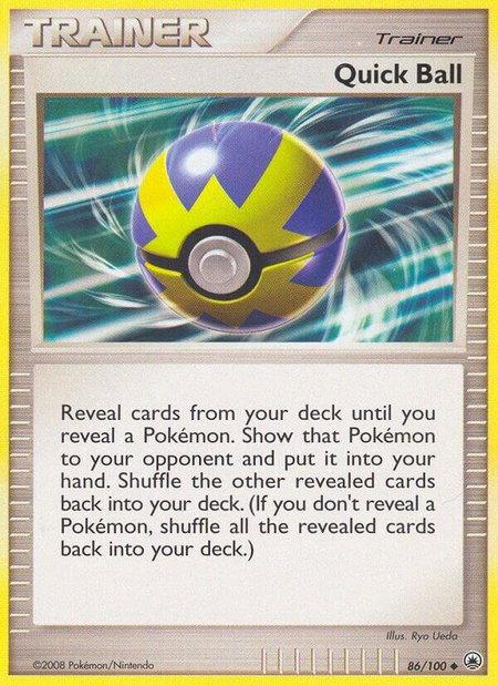 Quick Ball trading card from Majestic Dawn Quick Ball - Majestic Dawn Pokémon trading card