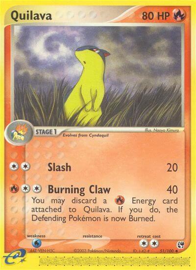 Quilava trading card from Sandstorm Quilava - Sandstorm Pokémon trading card