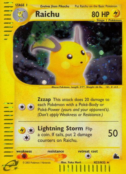Raichu (H25) - Skyridge Pokémon trading card