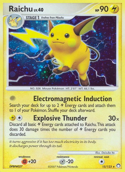 Raichu - Mysterious Treasures Pokémon trading card