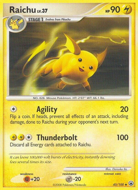 Raichu trading card from Majestic Dawn Raichu - Majestic Dawn Pokémon trading card