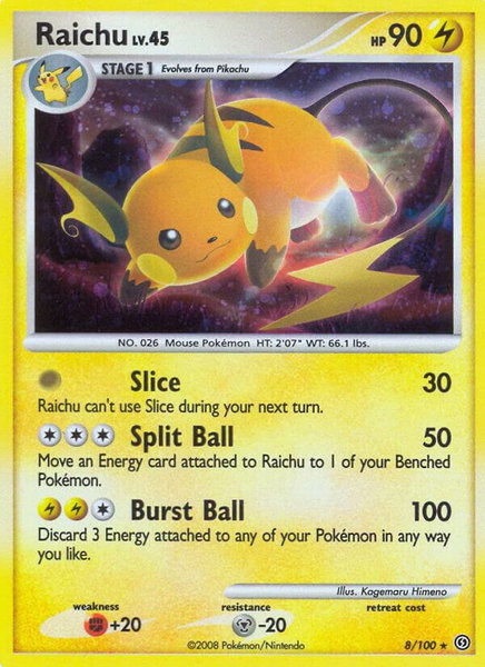 Raichu trading card from Stormfront Raichu - Stormfront Pokémon trading card
