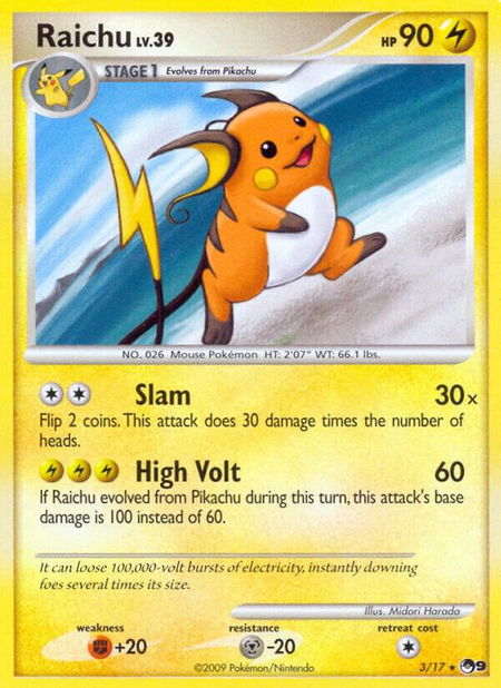 Raichu trading card from POP Series 9 Raichu - POP Series 9 Pokémon trading card