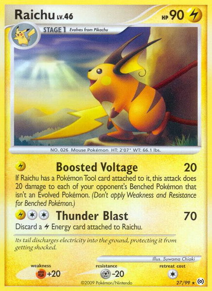 Raichu trading card from Arceus Raichu - Arceus Pokémon trading card