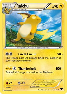 Raichu - XY Base Set (XY) #43/146 - Holo Rare Pokémon Trading Card
