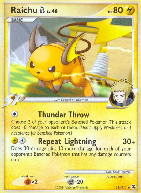 Raichu GL trading card from Rising Rivals Raichu GL - Rising Rivals Pokémon trading card