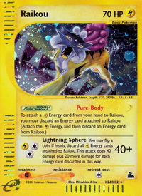 Raikou (H26) - Skyridge (SK) #H26/H32 - Holo Rare Pokémon Trading Card