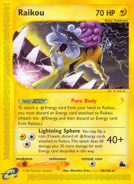Raikou - Skyridge Pokémon trading card