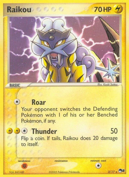 Raikou - POP Series 2 Pokémon trading card