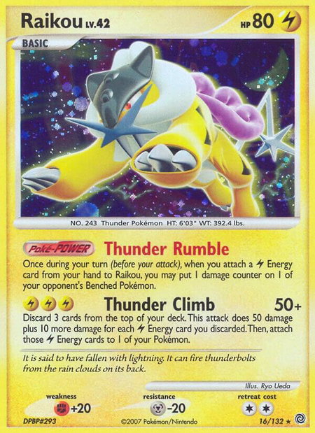 Raikou - Secret Wonders Pokémon trading card