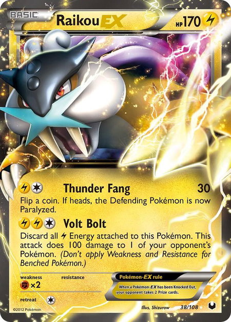 Raikou EX - Dark Explorers Pokémon trading card