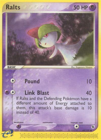 Ralts - 68/109 trading card from Ruby and Sapphire Ralts - 68/109 - Ruby and Sapphire Pokémon trading card