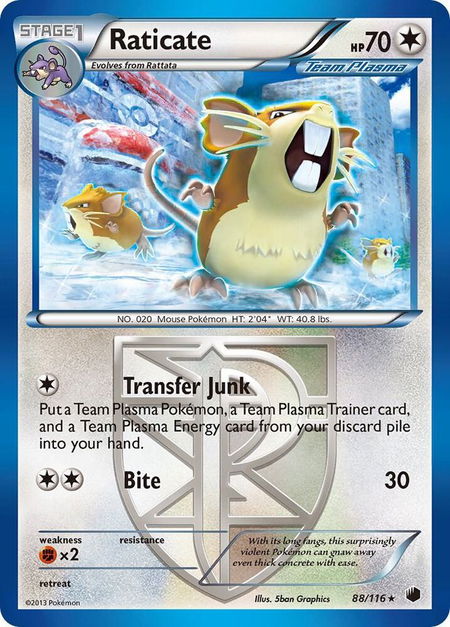 Raticate (Team Plasma) - Plasma Freeze Pokémon trading card