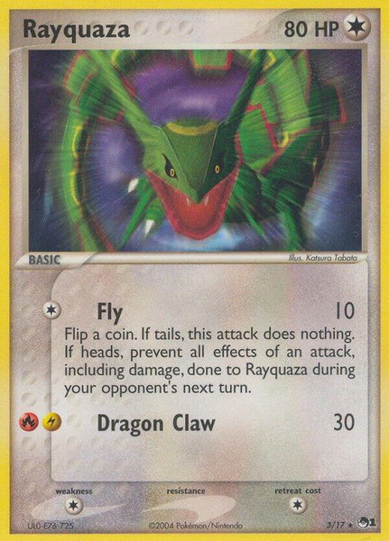 Rayquaza trading card from POP Series 1 Rayquaza - POP Series 1 Pokémon trading card
