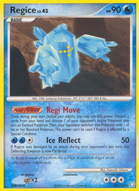 Regice - Legends Awakened Pokémon trading card