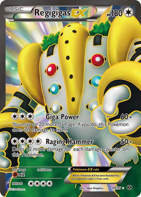 Regigigas EX (99 Full Art) - Next Destinies Pokémon trading card