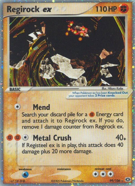 Regirock ex trading card from Emerald Regirock ex - Emerald Pokémon trading card