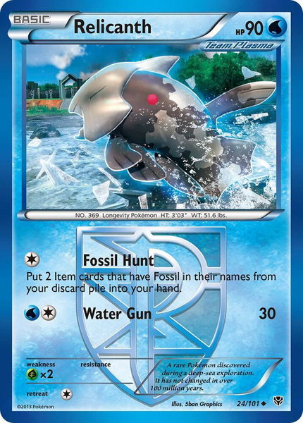 Relicanth (Team Plasma) trading card from Plasma Blast Relicanth (Team Plasma) - Plasma Blast Pokémon trading card