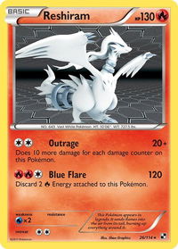 Reshiram - Black and White (BLW) #26/114 - Holo Rare Pokémon Trading Card