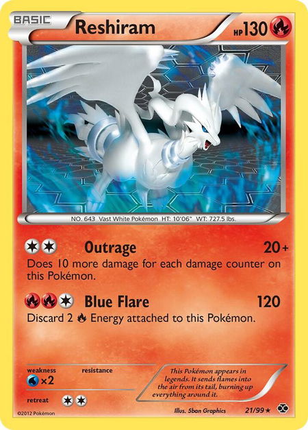 Reshiram - Next Destinies Pokémon trading card