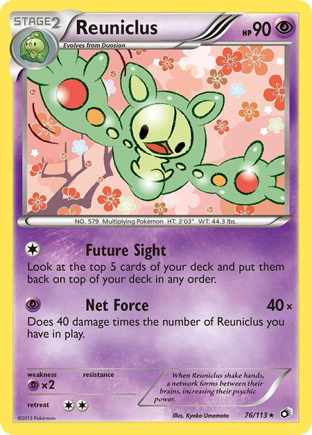 Reuniclus trading card from Legendary Treasures Reuniclus - Legendary Treasures Pokémon trading card