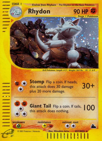 Rhydon (H27) - Skyridge Pokémon trading card