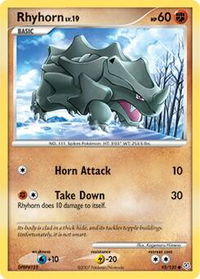 Rhyhorn - Diamond and Pearl (DP) #95/130 - Common Pokémon Trading Card