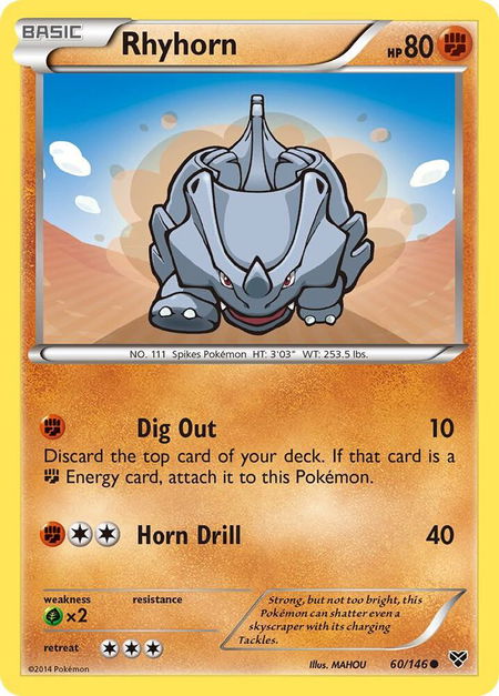 Rhyhorn - XY Base Set Pokémon trading card