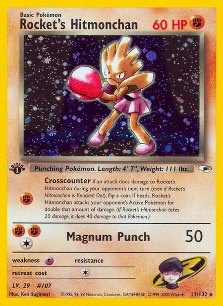 Rocket's Hitmonchan - Gym Heroes Pokémon trading card