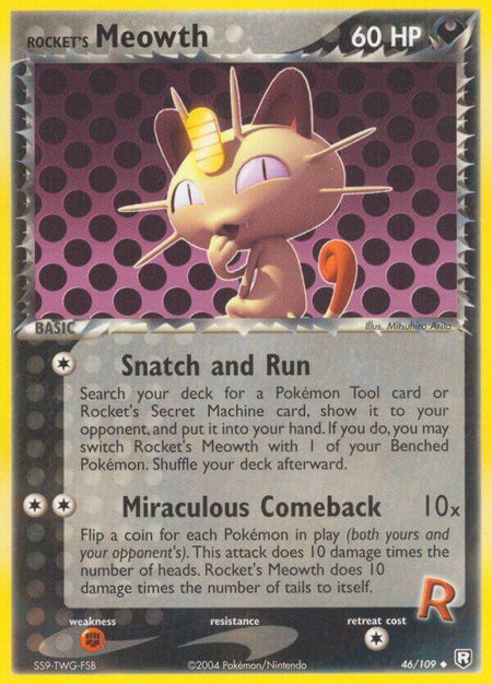 Rocket's Meowth - Team Rocket Returns Pokémon trading card