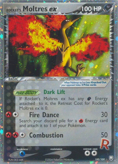 Rocket's Moltres ex trading card from Team Rocket Returns Rocket's Moltres ex - Team Rocket Returns Pokémon trading card