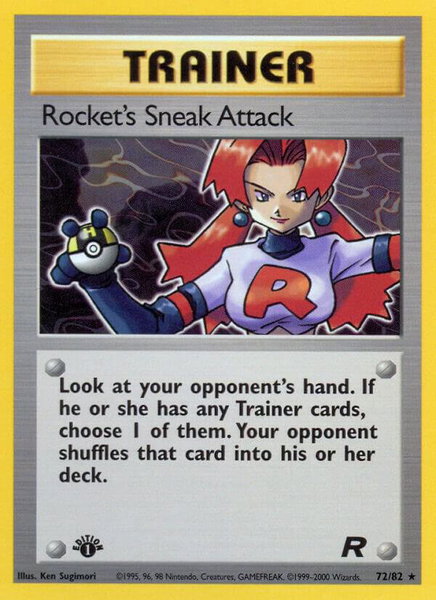 Rocket's Sneak Attack (72) trading card from Team Rocket Rocket's Sneak Attack (72) - Team Rocket Pokémon trading card
